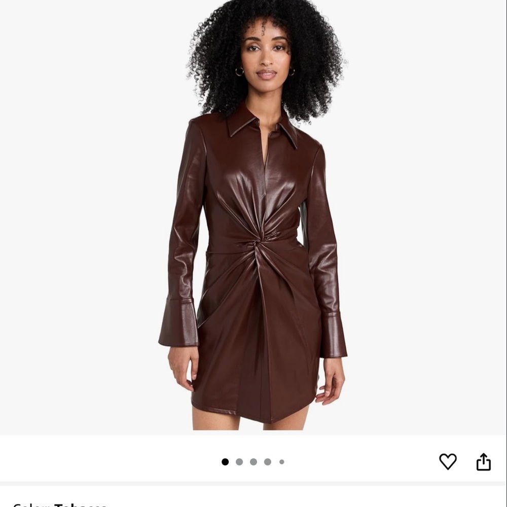 Cinq à Sept Chocolate Leather Jacket Dress